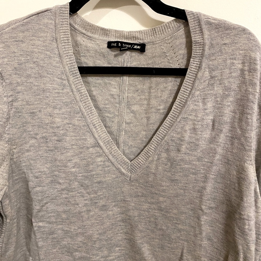 Heather grey Rag & Bone v neck sweater